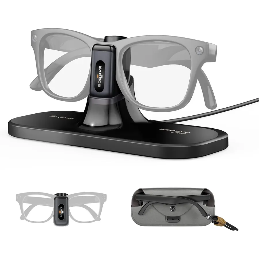 BOBOVR CG2 - 3-in-1 Ladestation für Ray-Ban Meta und Oakley Meta HSTN